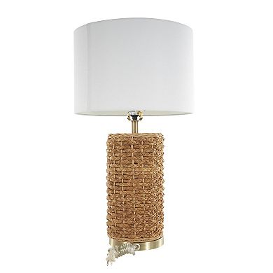 Stella & Eve Brown Rattan Handmade Braided Table Lamp