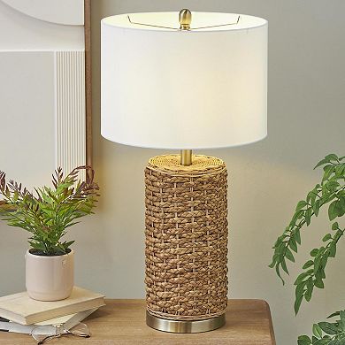 Stella & Eve Brown Rattan Handmade Braided Table Lamp