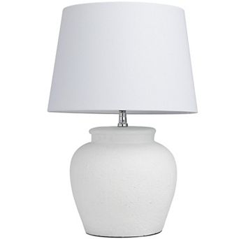 Stella & Eve White Cement Stone Pot Inspired Table Lamp