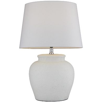 Stella & Eve White Cement Stone Pot Inspired Table Lamp