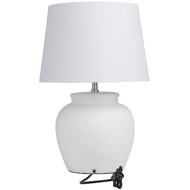 Stella & Eve White Cement Stone Pot Inspired Table Lamp