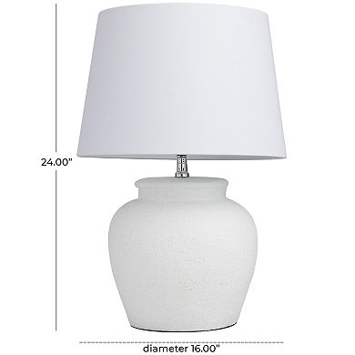Stella & Eve White Cement Stone Pot Inspired Table Lamp