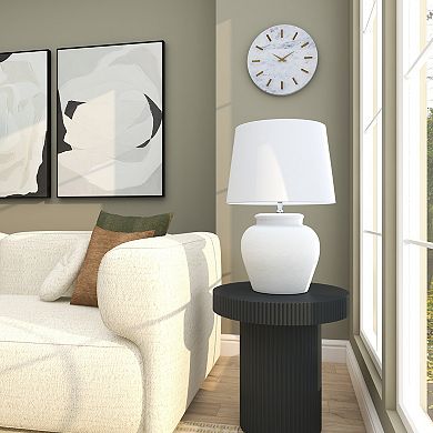 Stella & Eve White Cement Stone Pot Inspired Table Lamp