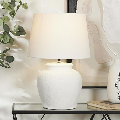 Stella & Eve White Cement Stone Pot Inspired Table Lamp