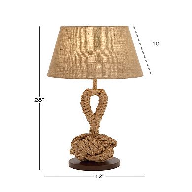 Stella & Eve Twisted Rope Table Lamp with Linen Shade
