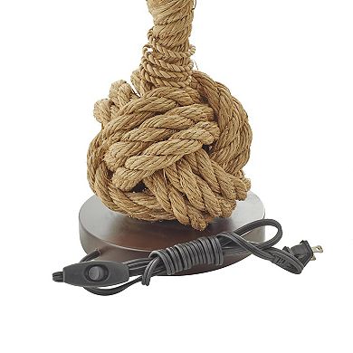 Stella & Eve Twisted Rope Table Lamp with Linen Shade