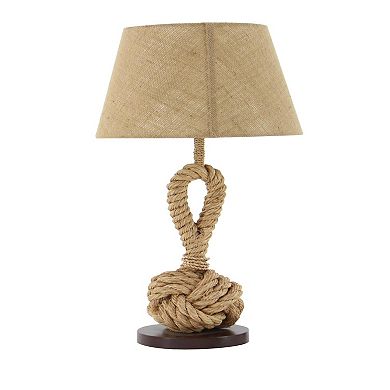 Stella & Eve Twisted Rope Table Lamp with Linen Shade