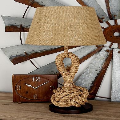 Stella & Eve Twisted Rope Table Lamp with Linen Shade