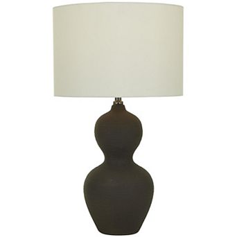 Stella & Eve Black Ceramic Gourd Style Base Table Lamp