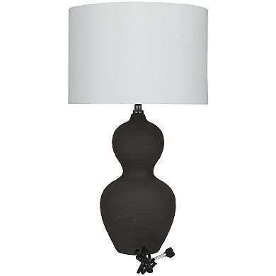 Stella & Eve Black Ceramic Gourd Style Base Table Lamp
