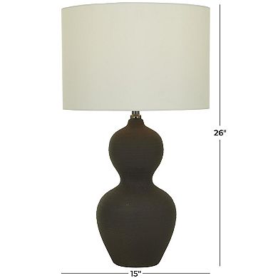 Stella & Eve Black Ceramic Gourd Style Base Table Lamp