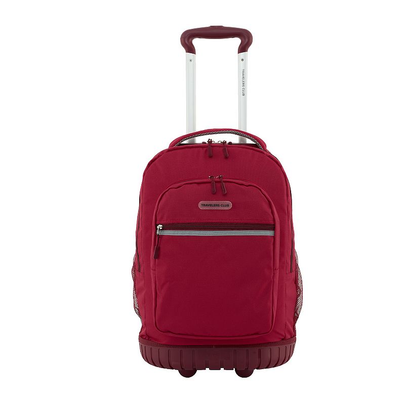 Travelers Club Finley 20-Inch Rolling Backpack, Viva Pink