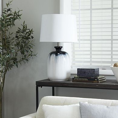 Stella & Eve White Glass Gourd Style Base Table Lamp