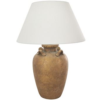 Stella & Eve Brown Ceramic Distressed Antique Style Pot Vase Room Table Lamp