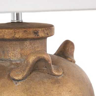 Stella & Eve Brown Ceramic Distressed Antique Style Pot Vase Room Table Lamp