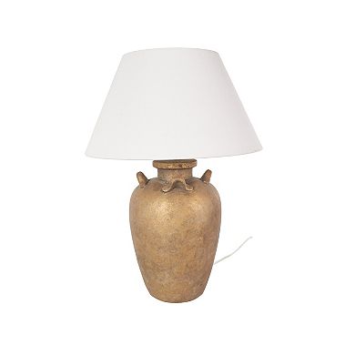 Stella & Eve Brown Ceramic Distressed Antique Style Pot Vase Room Table Lamp