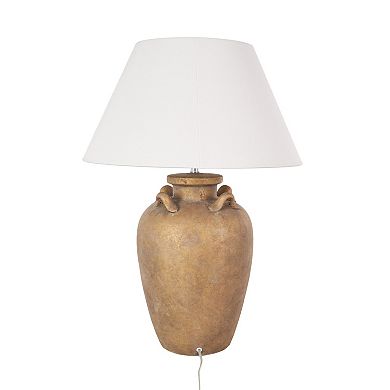 Stella & Eve Brown Ceramic Distressed Antique Style Pot Vase Room Table Lamp