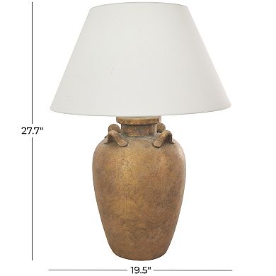 Stella & Eve Brown Ceramic Distressed Antique Style Pot Vase Room Table Lamp