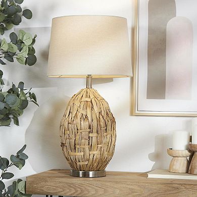 Stella & Eve Brown Seagrass Handmade Woven Table Lamp