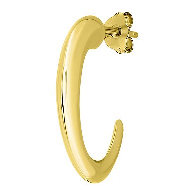 Aleure Precioso Polished Sterling Silver Graduated Half Hoop Earrings