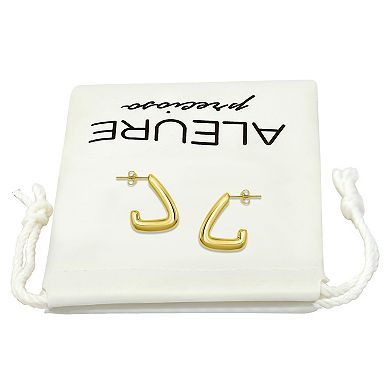 Aleure Precioso Geometric Shaped Half Hoop Earrings