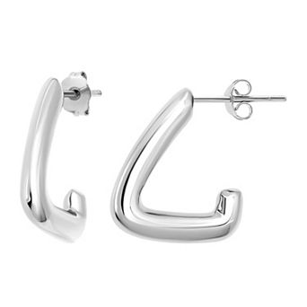 Aleure Precioso Geometric Shaped Half Hoop Earrings