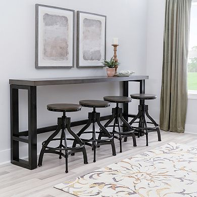 Linon Hawkford 5-Piece Adjustable Sofa Bar Stool & Table Set