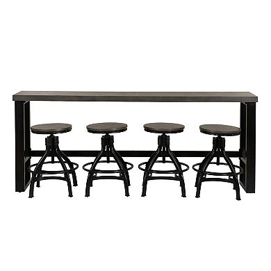 Linon Hawkford 5-Piece Adjustable Sofa Bar Stool & Table Set