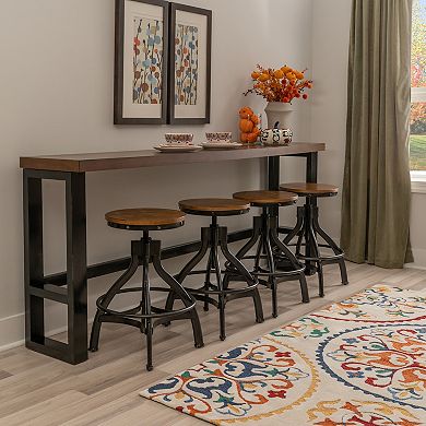 Linon Hawkford 5-Piece Adjustable Sofa Bar Stool & Table Set