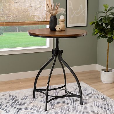 Linon Hawkford Adjustable Round Bar Table