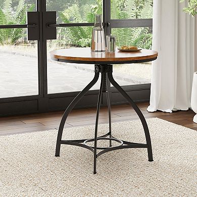 Linon Hawkford Adjustable Round Bar Table