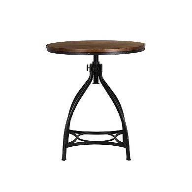 Linon Hawkford Adjustable Round Bar Table