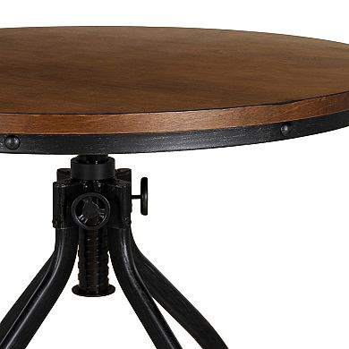 Linon Hawkford Adjustable Round Bar Table