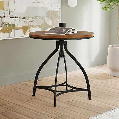 Linon Hawkford Adjustable Round Bar Table