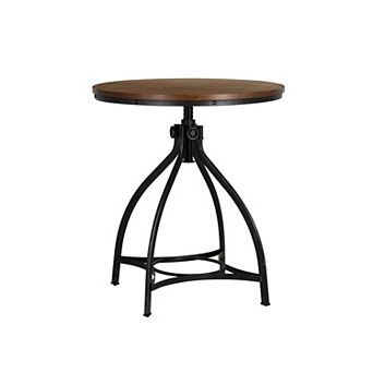 Linon Hawkford Adjustable Round Bar Table
