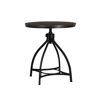 Linon Hawkford Adjustable Round Bar Table