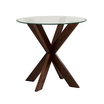 Linon Adler Counter-Height Glass-Top Table