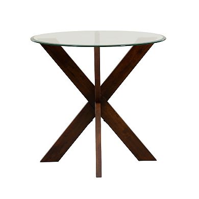 Linon Adler Counter-Height Glass-Top Table