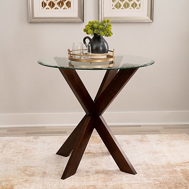 Linon Adler Counter-Height Glass-Top Table