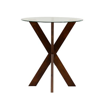 Linon Adler Pub Table with Glass Top