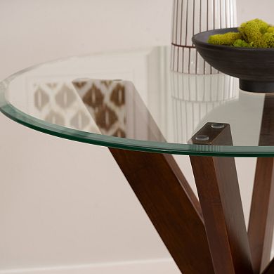 Linon Adler Pub Table with Glass Top
