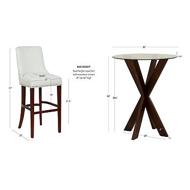 Linon Adler 3-pc. Pub Table & Chairs Dining Set