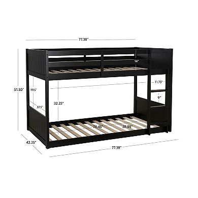 Linon Darcy Low Profile Twin Bunk Bed