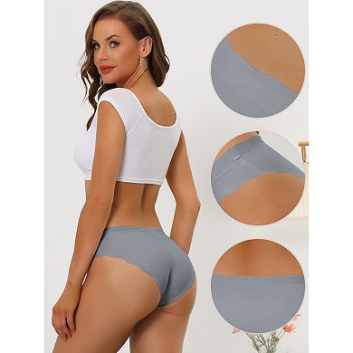 3 Packs Traceless Panties For Women No Show Stretch Solid Underwear Invisible Brief