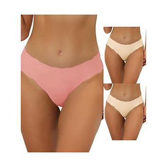 3 Packs Traceless Panties For Women No Show Stretch Solid Underwear Invisible Brief