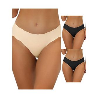 3 Packs Traceless Panties For Women No Show Stretch Solid Underwear Invisible Brief