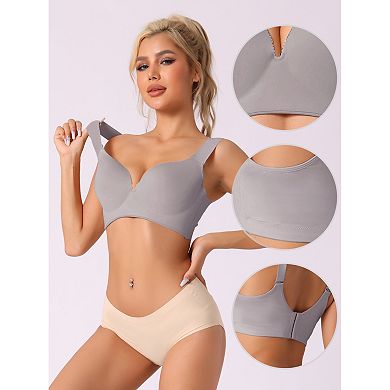 3 Packs Women's Adjustable Straps Lingerie Full Coverage Push Up Vest Bras