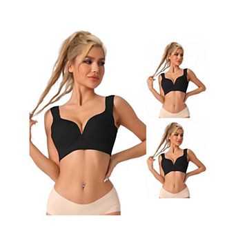 3 Packs Women's Adjustable Straps Lingerie Full Coverage Push Up Vest Bras