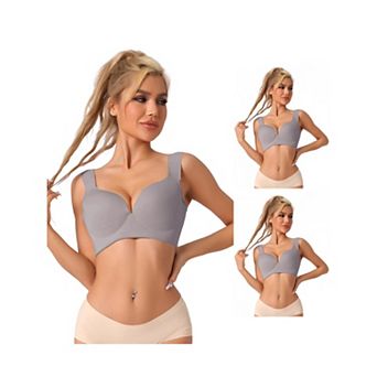 3 Packs Women's Adjustable Straps Lingerie Full Coverage Push Up Vest Bras