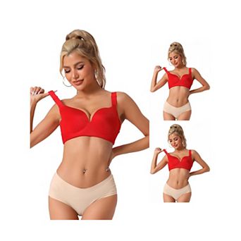 3 Packs Women's Adjustable Straps Lingerie Full Coverage Push Up Vest Bras